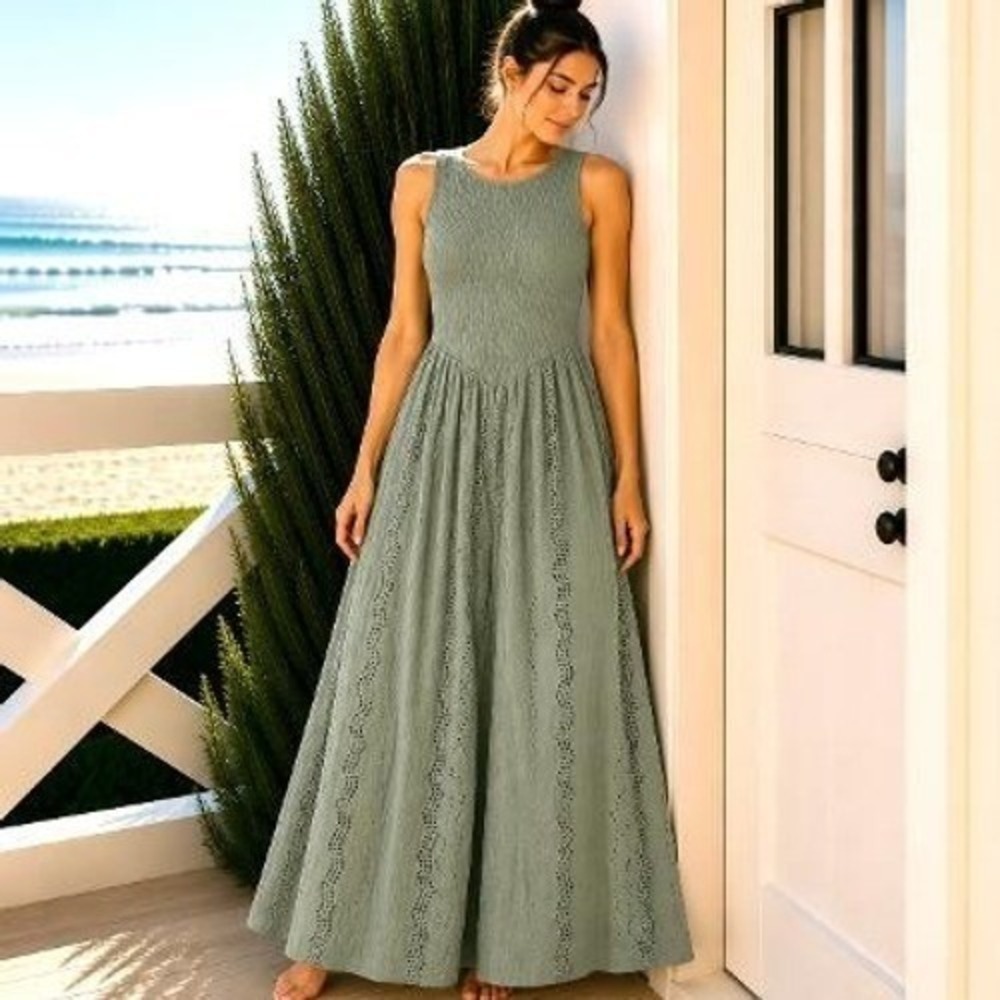 Anthropologie Meadow Rhodes XL Maxi Dress Cottagecore Romantic Coquette Feminine